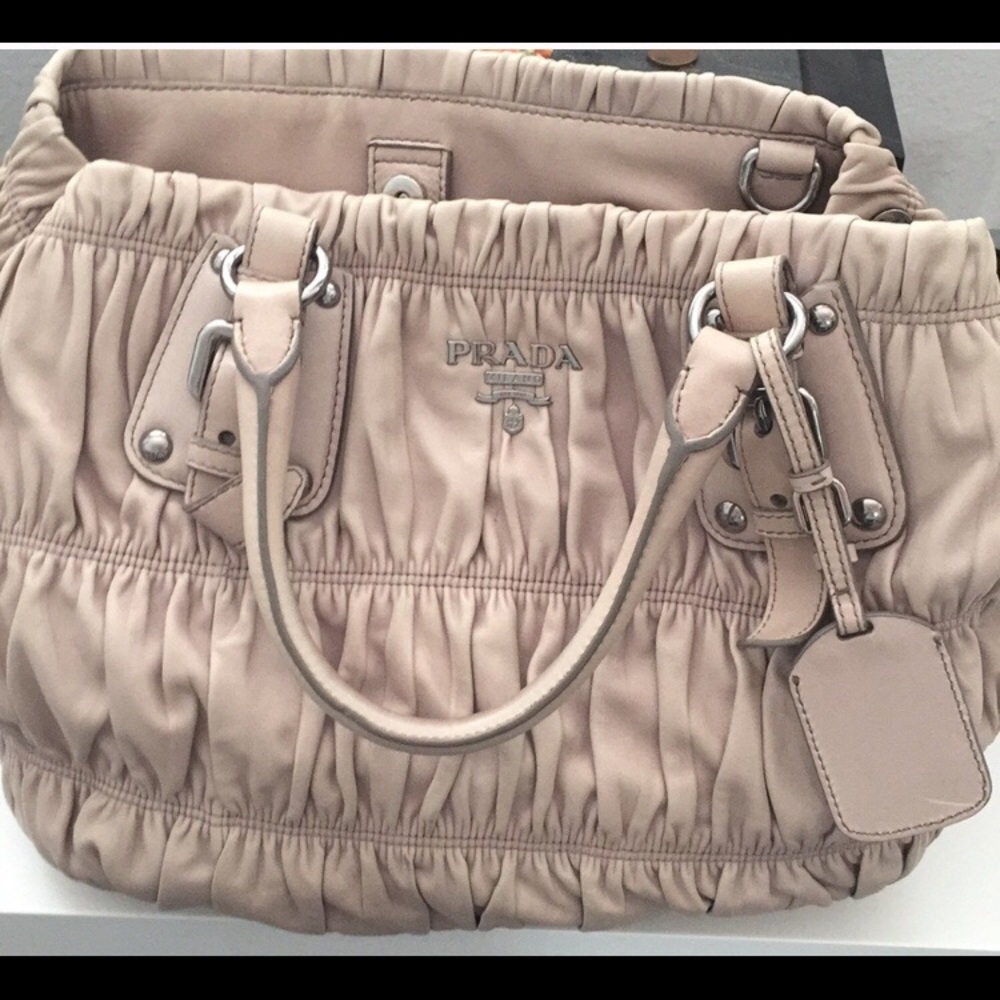 Prada Nappa Gaufre Tote Pomice